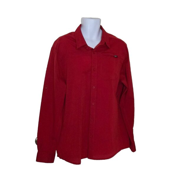 Gerry Men’s Button Up Red Lightweight Hiking Outdoor Long Sleeve Shirt Size XL - Picture 1 of 7